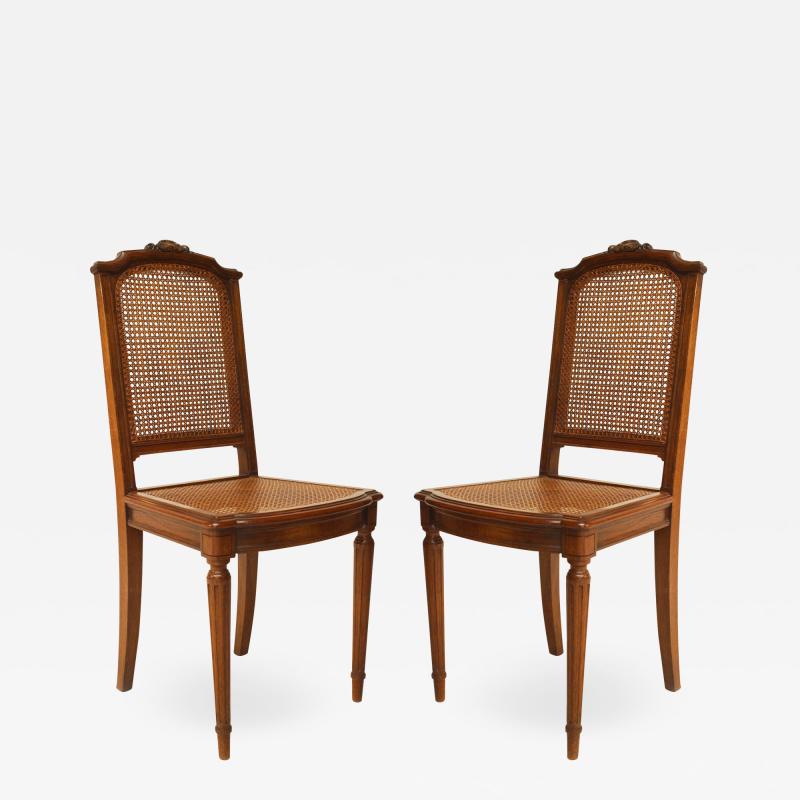 Set of Six French Louis XVI Walnut Side Chairs