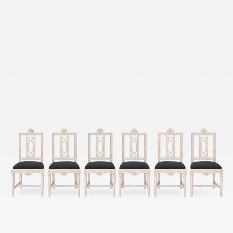 Set of Six Gustavian Chairs Lindome Sweden 19th Century