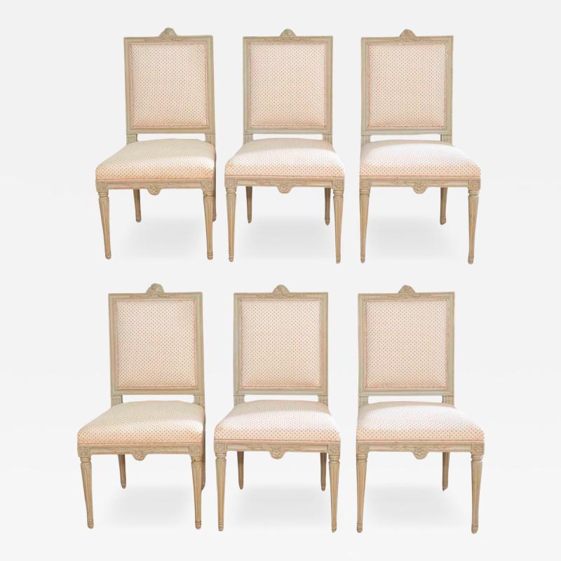 Set of Six Gustavian Chairs by Jacob Malmsten Stockholm circa 1780