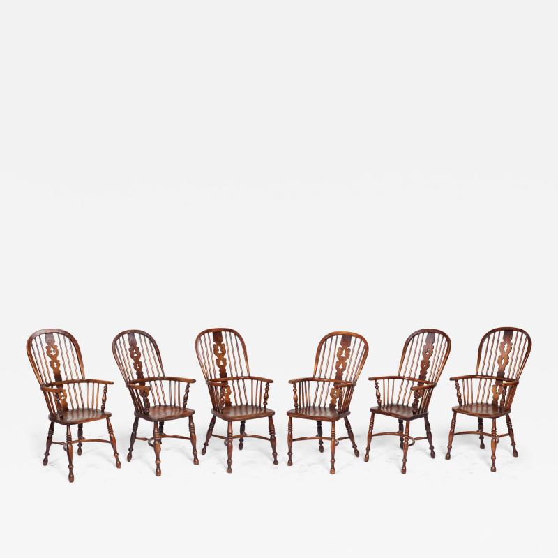 Set of Six High Back Windsor Chairs