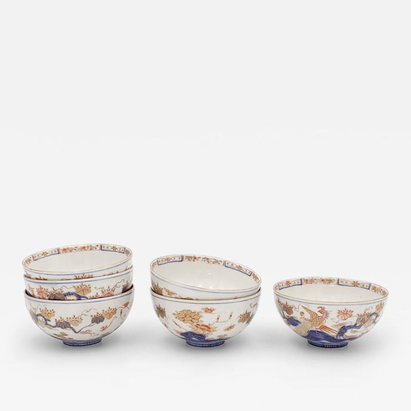 Set of Six Imari Noodle Bowls Japan circa 1900