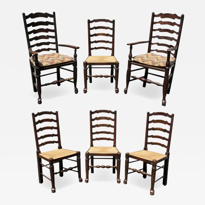 Set of Six Late Georgian Elmwood Windsor Dining Chairs