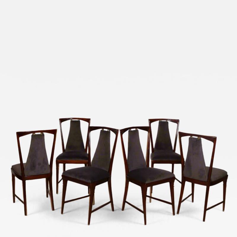 Set of Six Osvaldo Borsani Dining Chairs Italy 1949
