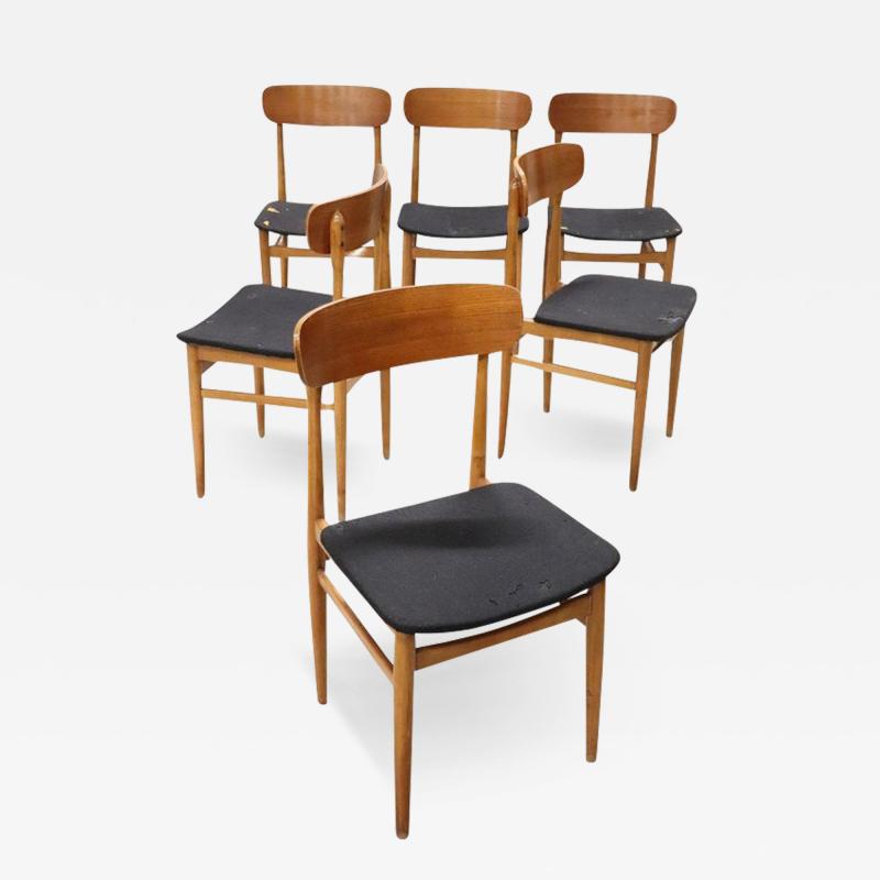 Set of Six Scandinavian Design Dining Chairs 1960s
