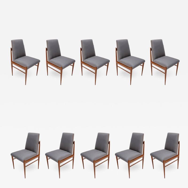 Set of Ten 1960s Brazilian Caviuna Dining Chairs by LAtelier