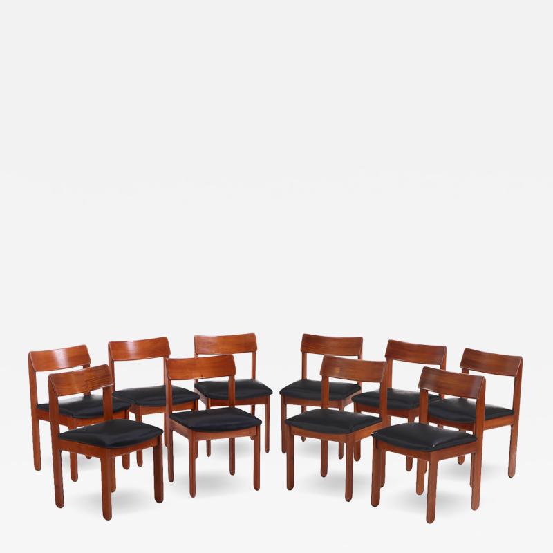 Set of Ten Danish Style Mahogany Dining Chairs C 1955 