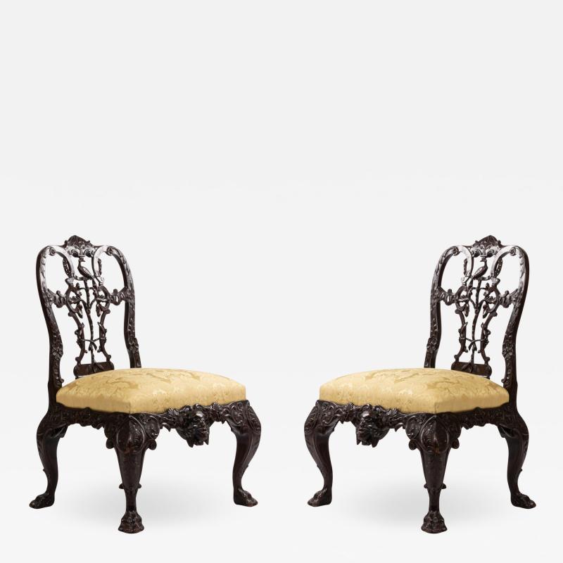 Set of Ten English Chippendale Mahogany Ribbon Chair