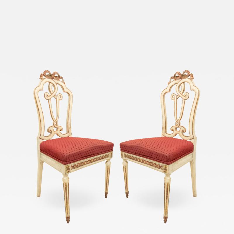 Set of Ten Italian Venetian Painted Side Chairs