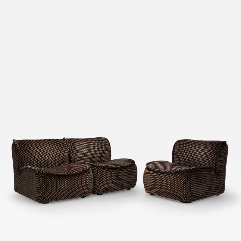 Set of Three Calida Lounge Chairs by Giudici for Coim Italy 1970s