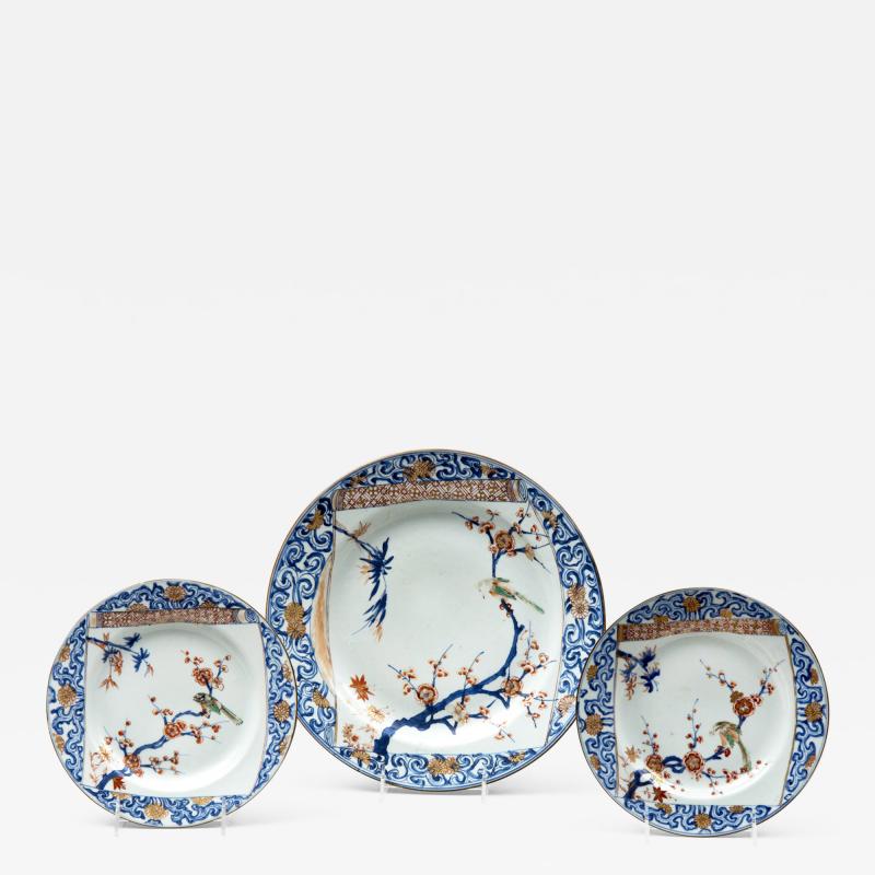 Set of Three Chinese Kangxi Yongzheng Plates