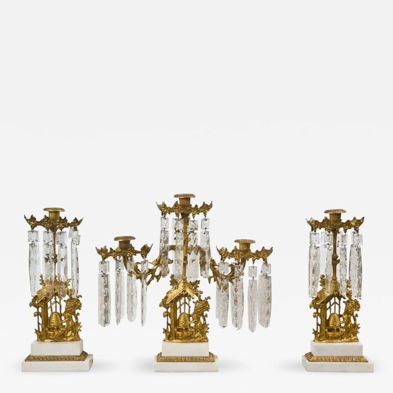 Set of Three French Belle poque Style Candelabras