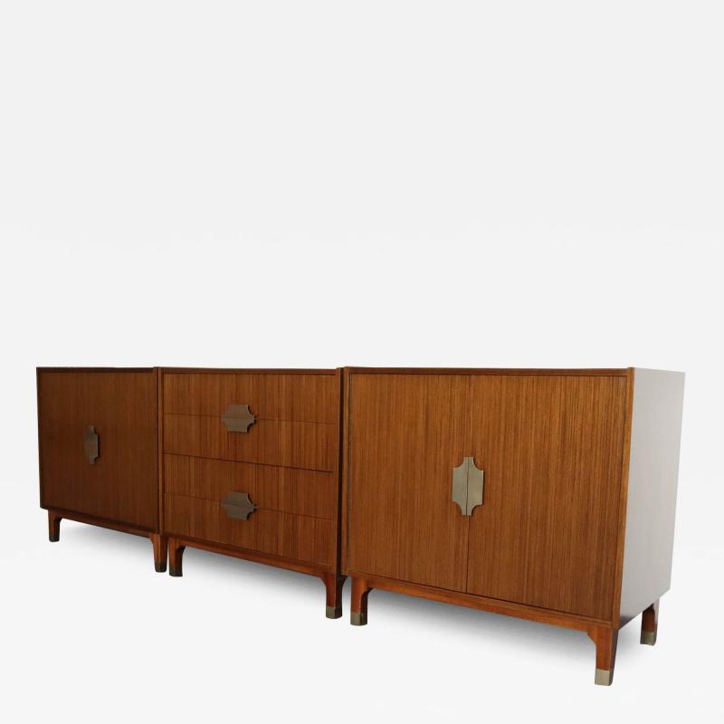 Set of Three Italian Modernist Mahogany Cabinets Chests by Longato Arredamenti