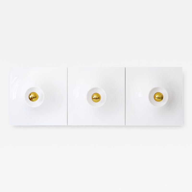 Set of Three Large Mid Century Modern Fiberglass Sconces or Wall Lamps 1970s
