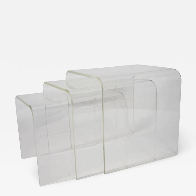 Set of Three Lucite Nesting Tables