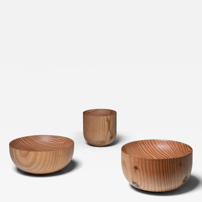 Set of Three Wood Bowls
