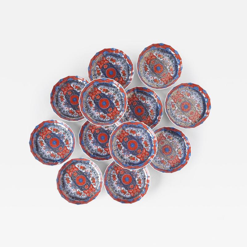 Set of Twelve Imari Bowls Japan circa 1970