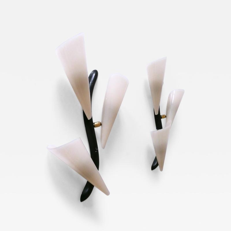 Set of Two Decorative Mid Century Modern Sconces or Wall Lamps Germany 1950s