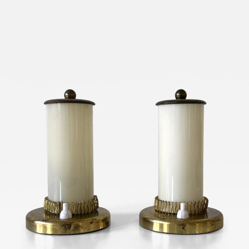 Set of Two Lovely Mid Century Modern Bedside Table Lamps Germany 1950s
