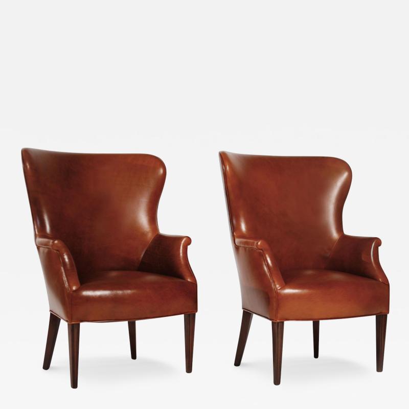 Set of Winback Club Chairs in Cognac Leather C 1950s