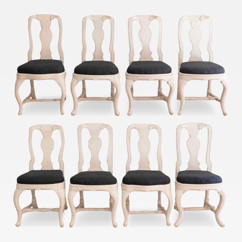 Set of eight Swedish chairs dates to the mid 18th century circa 1760