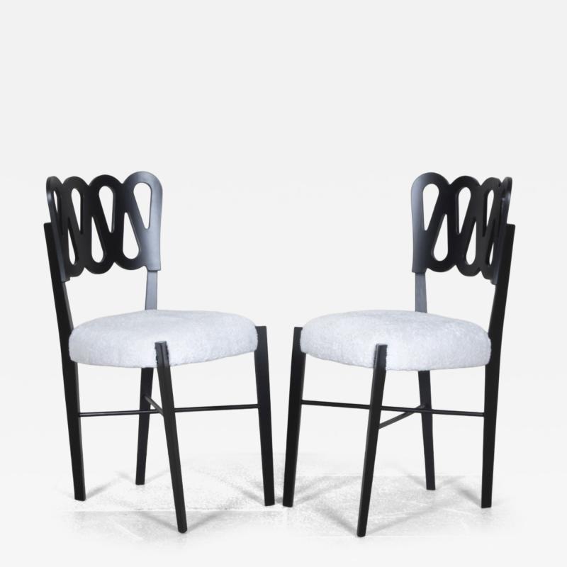Set of six contemporary Italian Gio Ponti style chairs