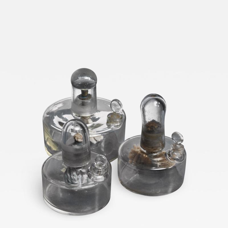 Set of three oil lamps Sweden circa 1900