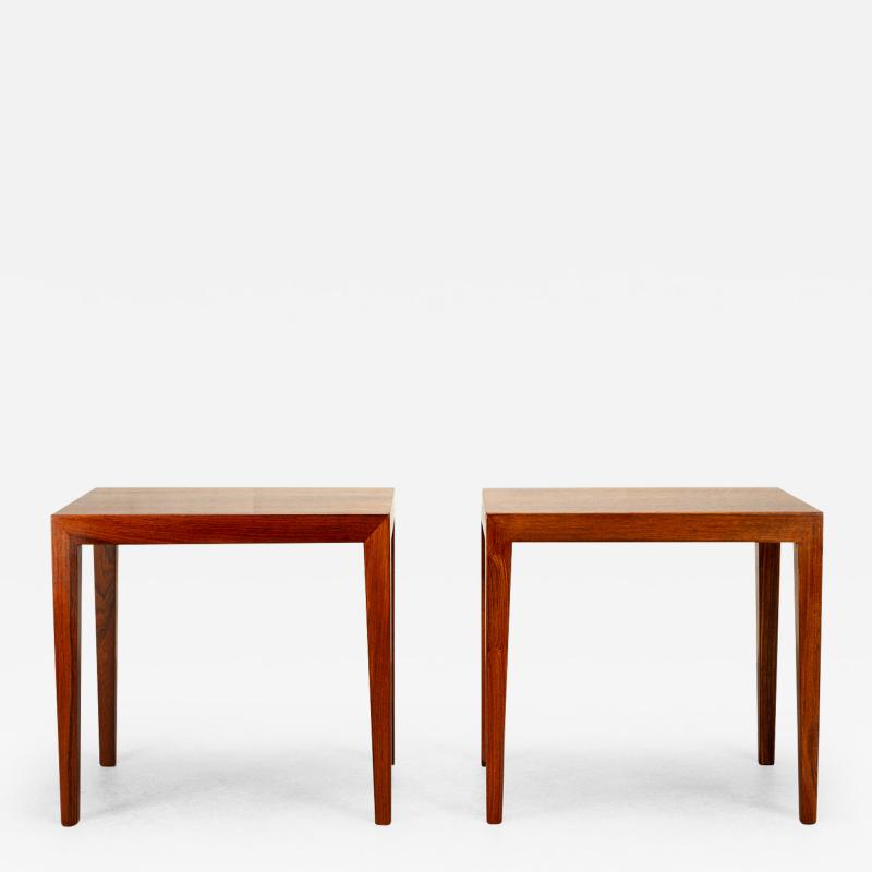 Severin Hansen Pair of Rosewood Side Tables by Severin Hansen for Haslev Denmark 1960s