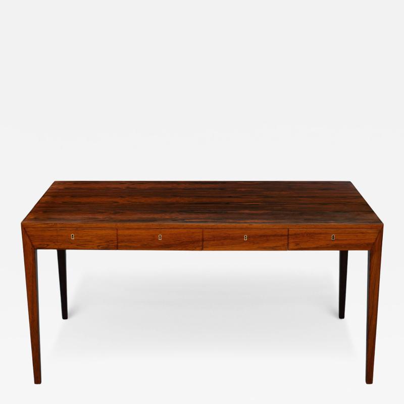 Severin Hansen Severin Hansen for Haslevs M belfabrik Rosewood 4 Drawer Scandinavian Desk 1960s