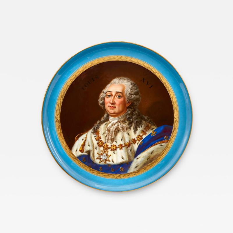 Sevres style porcelain plate depicting King Louis XVI