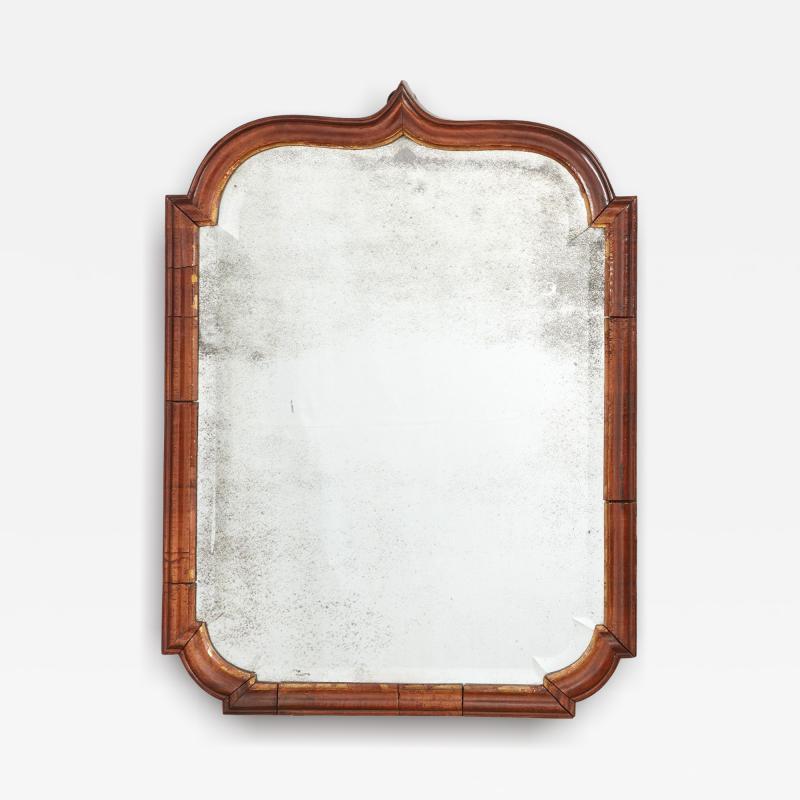 Shaped Walnut Queen Anne Mirror