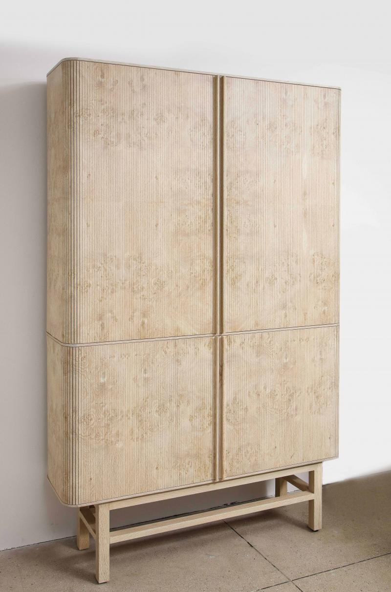Poritz and Studio - Tambour TV Cabinet Bleached Burl White Oak by ...