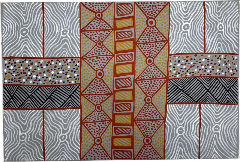 Sheila Puruntatameri An Australian Aboriginal Painting of Body Paint Design