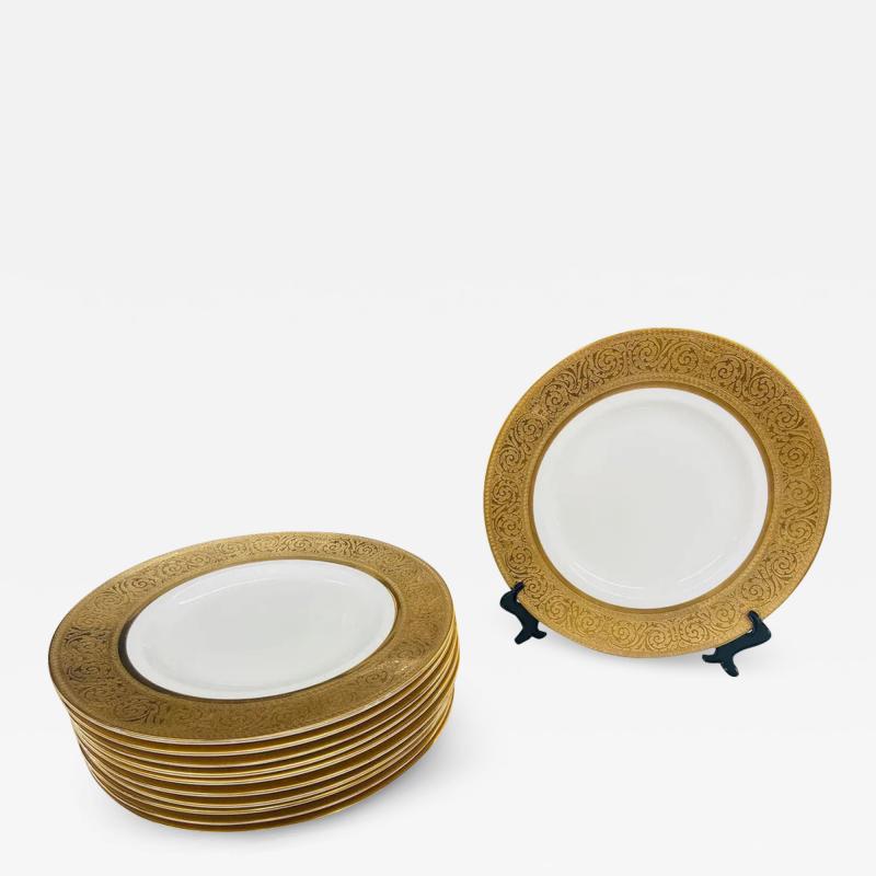 Shelley dining plates with Gold Trim Set of 12