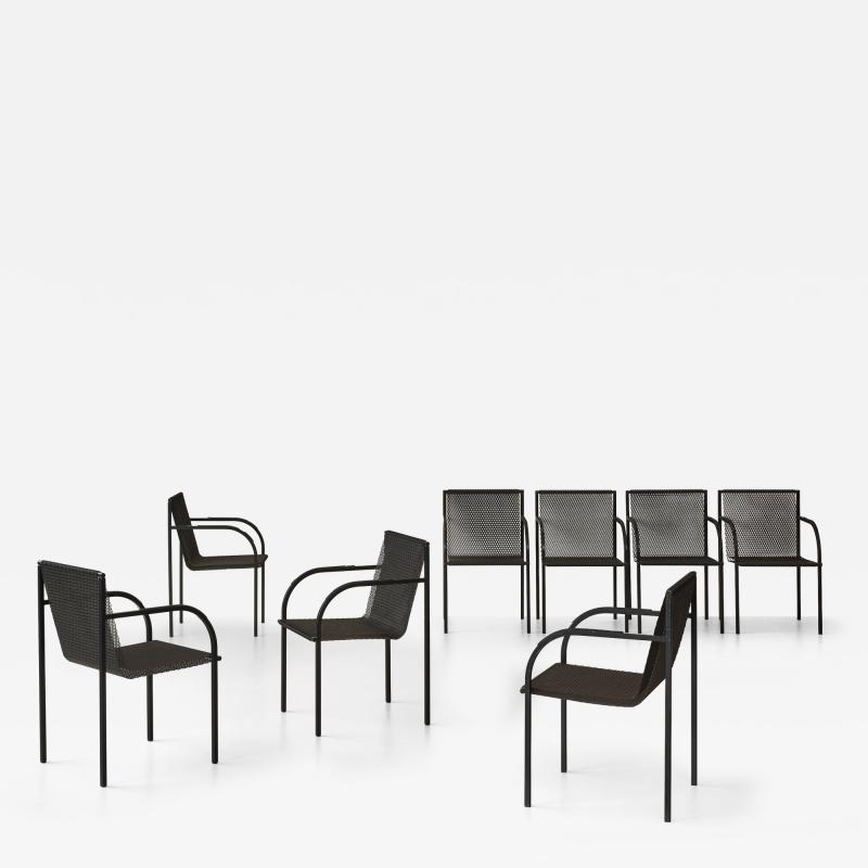 Shiro Kuramata Shiro Kuramata set of eight armchairs model no R401 designed 1982