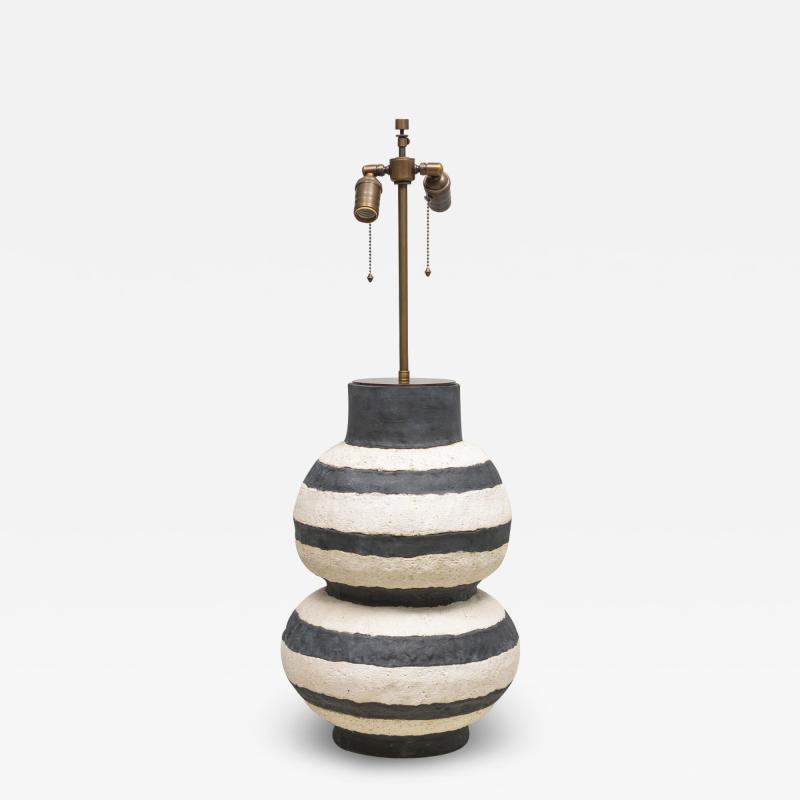 Shizue Imai Bespoke Sculptural Ceramic Black and White Lamp