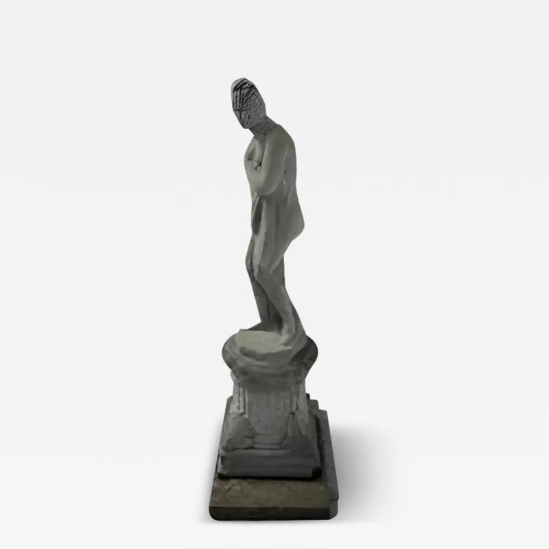 Shy Venus classical sculpture with pedestal