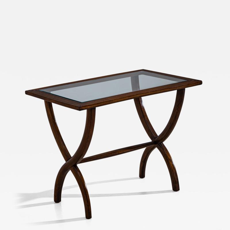 Side Table with Glass Top Italy Mid 20th Century