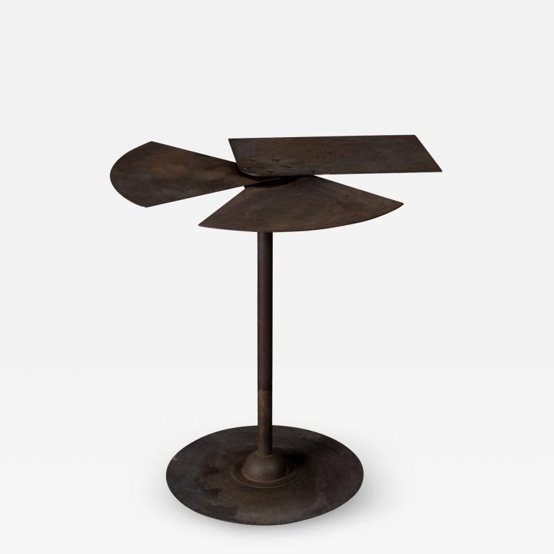Side Table with Metal Leaves