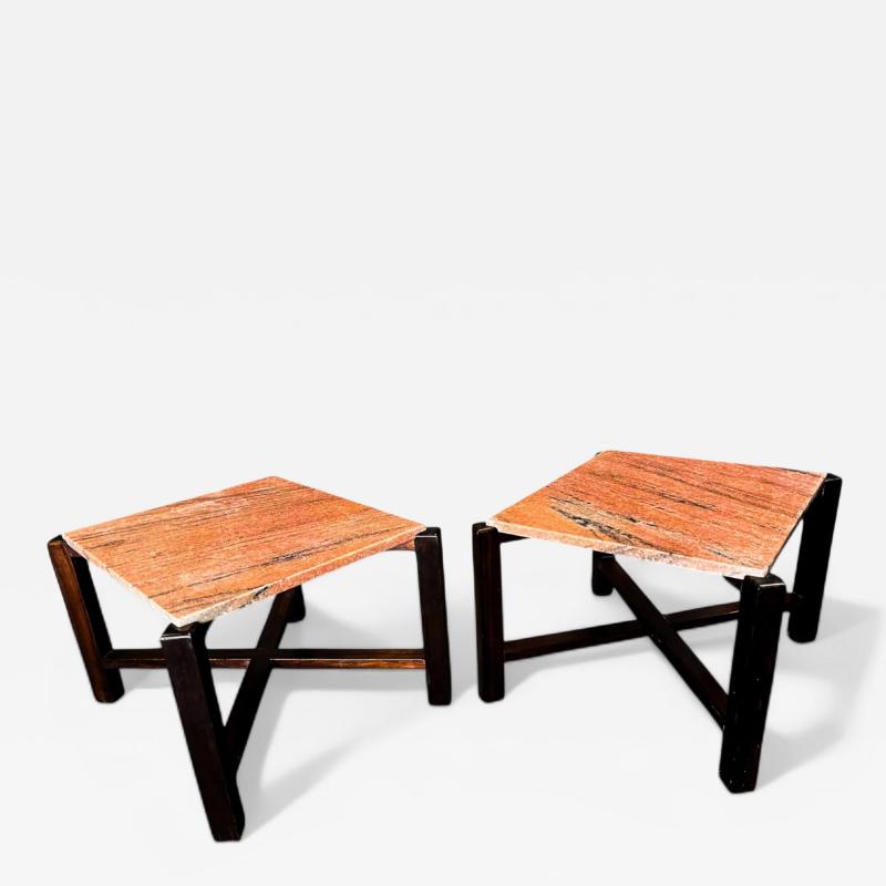 Side tables in Rosewood Pink Granite Unknown 1960s Lot 675
