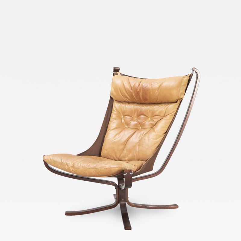 Sigurd Ressell Sigurd Ressell High Back Leather Falcon Chair Norway