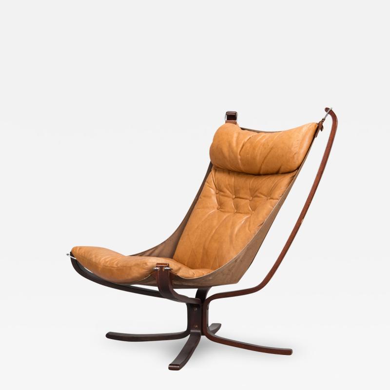 Sigurd Ressell Sigurd Ressell Tall Back Leather Falcon Chair Norway