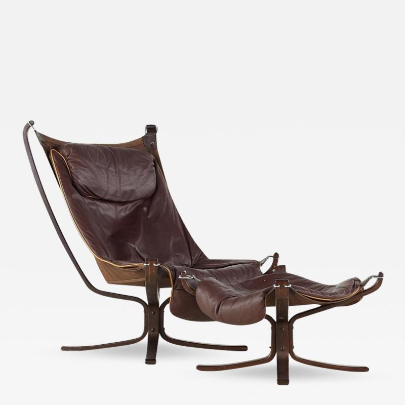 Sigurd Ressell Sigurd Ressell for Vatne Mobler Falcon Chair with Ottoman