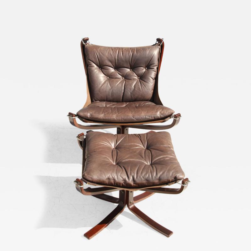 Sigurd Ressell Vintage Sigurd Ressell FALCON low back Lounge chair with Ottoman