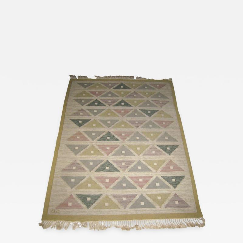 Sigvard Bernadotte Handwoven Flat Weave Carpet by Sigvard Bernadotte