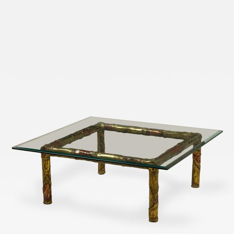 Silas Seandel American Brutalist Mixed Metals Cocktail Coffee Table