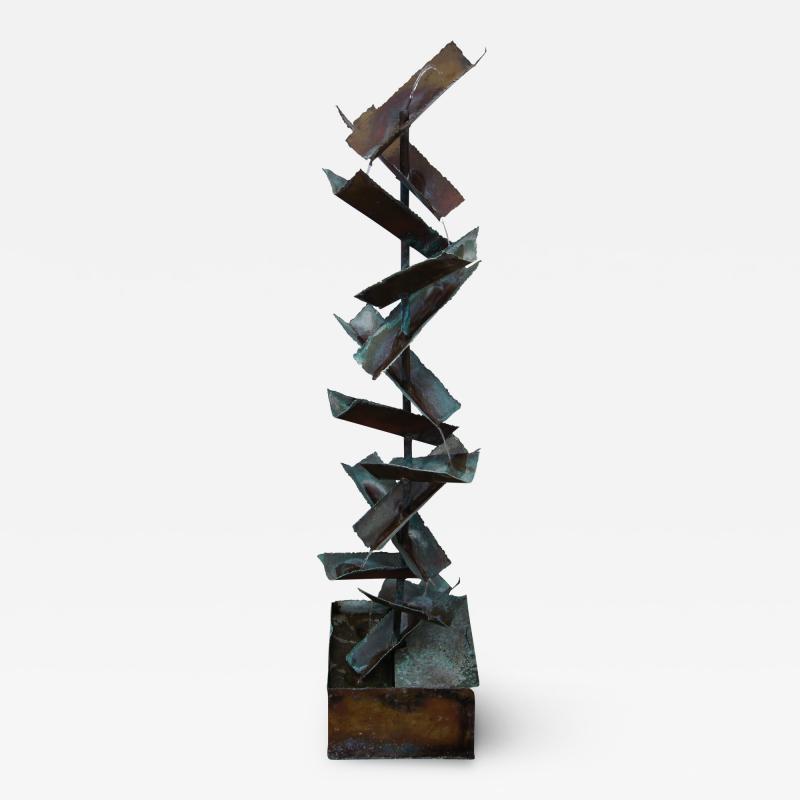 Silas Seandel Brutalist Patinated Copper Fountain by Silas Seandel