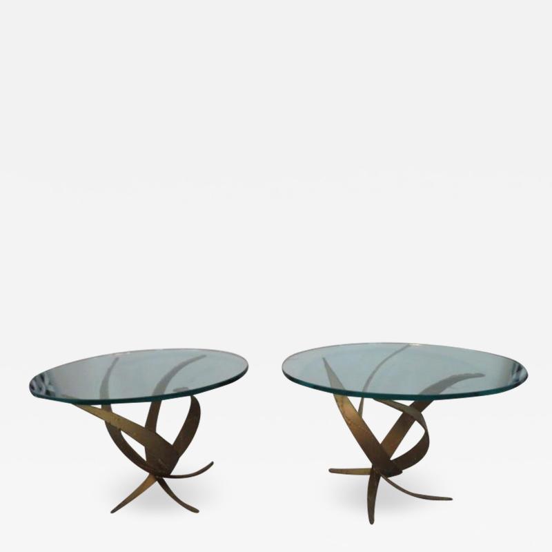 Silas Seandel Exceptional Pair of Brutalist Side End Tables by Silas Seandel Midcentury