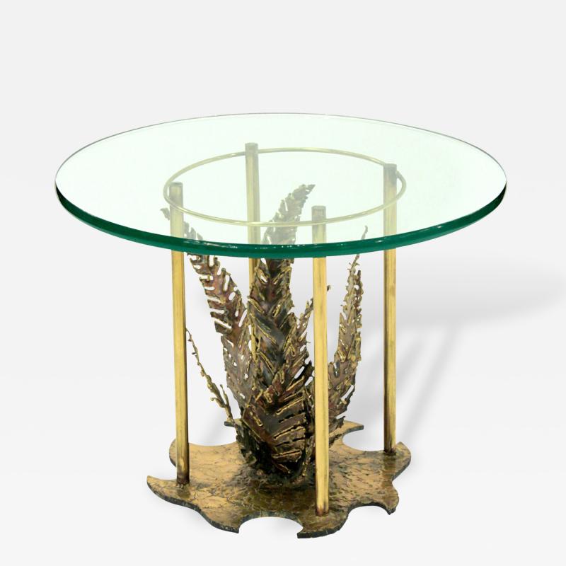 Silas Seandel Studio Made Bronze Table with Fern by Silas Seandel