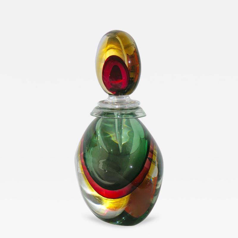 Silvano Signoretto Silvano Signoretto Rare Ovoid Murano Glass Large Sized Bottle