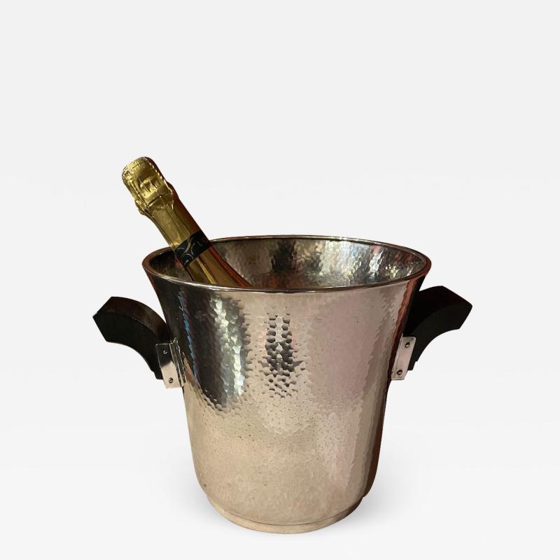 Silver Champagne Cooler with Ebony Black Handles